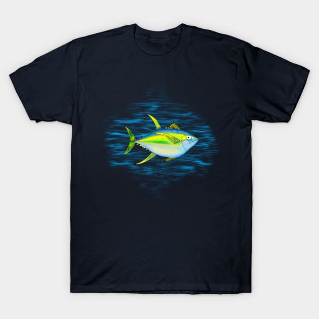 Yellowfin Tuna design T-Shirt by The Doodle Factory